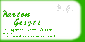 marton geszti business card